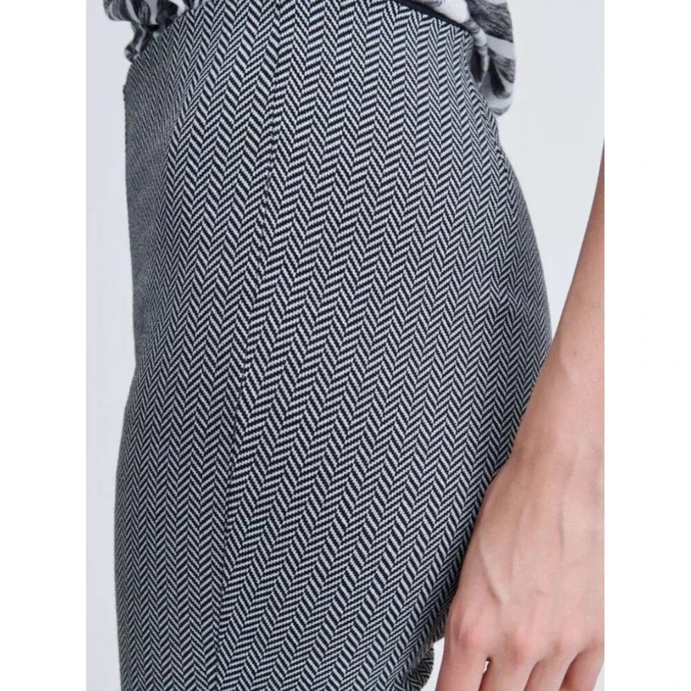 Rag & Bone Simone Ankle Pants Black Herringbone Trousers Quiet Luxury 12